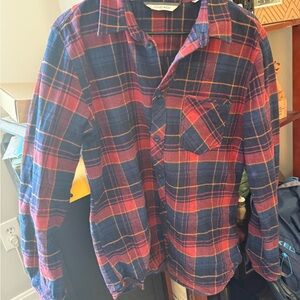 Men's Red and Blue Plaid Shirt